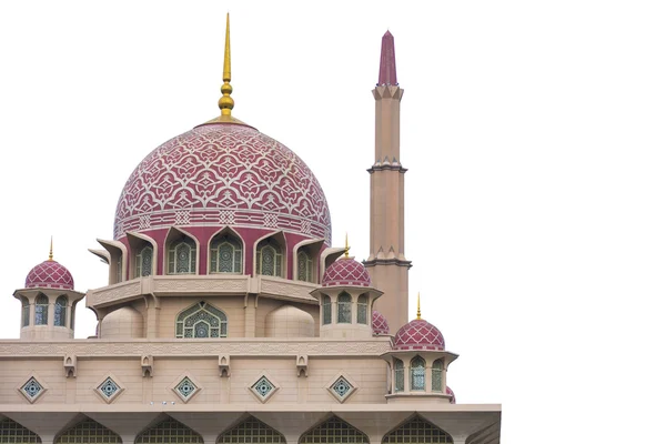 Vista de cerca de la mezquita Putrajaya con fondo blanco —  Fotos de Stock