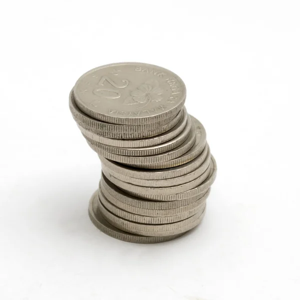 Stack of coins isolated on white — Stock Photo, Image