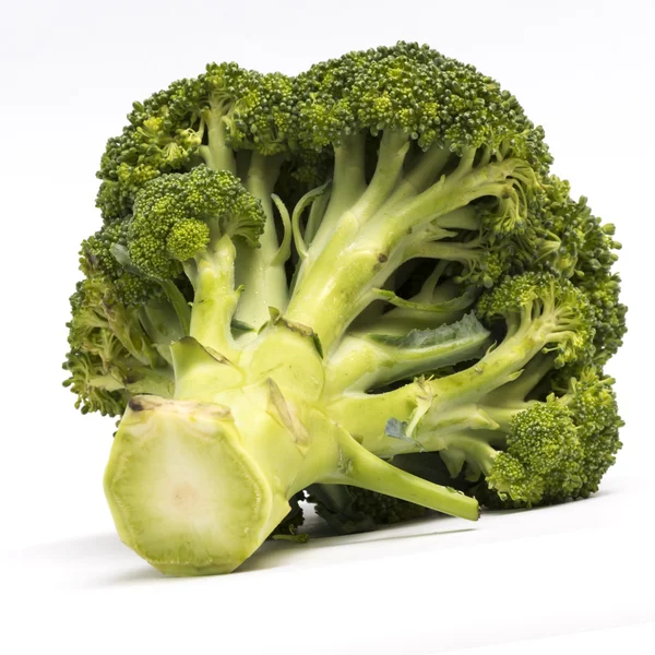 Broccoli da vicino isolati su fondo bianco — Foto Stock