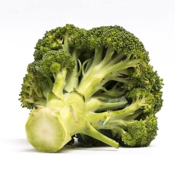 Broccoli da vicino isolati su fondo bianco — Foto Stock