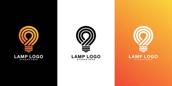 Prémio Design Vetor Logotipo Lâmpada — Vetor de Stock