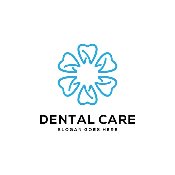 Cuidado Dental Logo Vector Plantilla — Archivo Imágenes Vectoriales