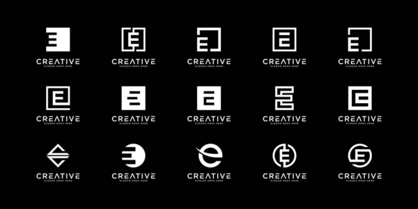 初期文字Eロゴデザインテンプレートのセット 豪華なエレガントなシンプルなビジネスのためのアイコン — ストックベクタ