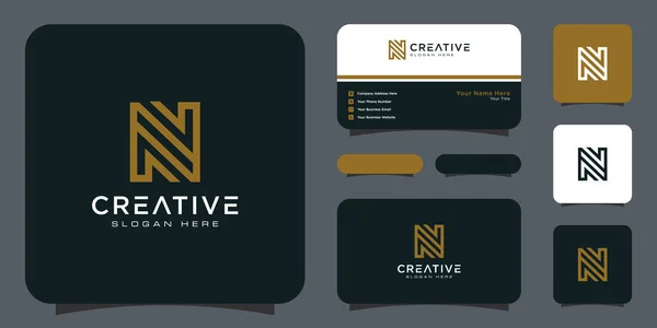 Lettre Initiale Logo Design Avec Carte Visite — Image vectorielle