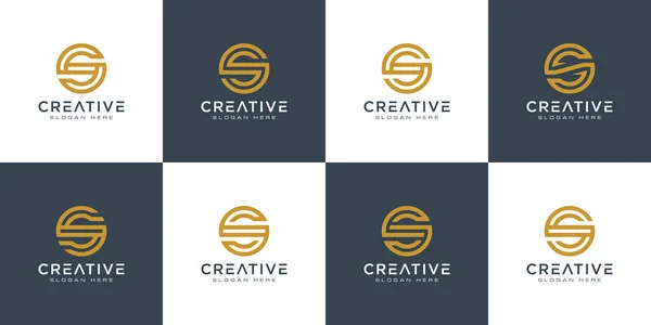 Set Initials Letter Abstract Logo Vector Design — Stock Vector