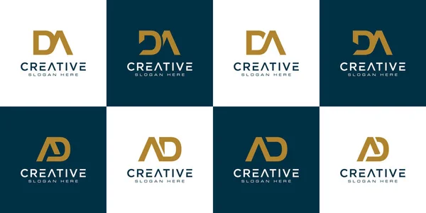 Zestaw Inicjałów Litera Abstrakcyjne Logo — Wektor stockowy