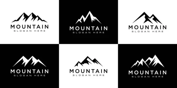 Ensemble Modèle Vectoriel Logo Montagne — Image vectorielle