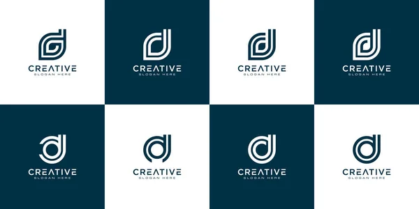 Set Initials Logo Vector Design Template — Stock Vector