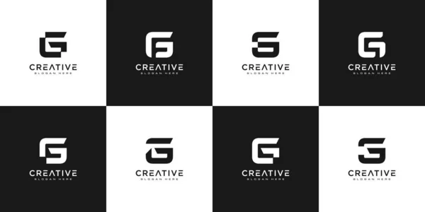 Conjunto Letra Inicial Resumen Vector Logo Design Template Icono Concepto — Vector de stock