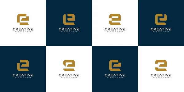 Conjunto Letra Inicial Design Logotipo — Vetor de Stock