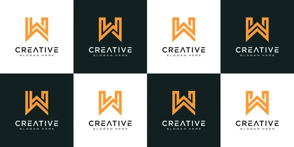 Conjunto Iniciales Letra Diseño Vectorial Logotipo Abstracto — Vector de stock