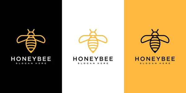 Μέλι Μέλισσα Ζώων Φορέας Λογότυπο — Διανυσματικό Αρχείο
