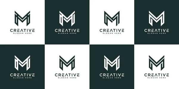 Conjunto Iniciais Letra Design Vetor Logotipo Abstrato —  Vetores de Stock