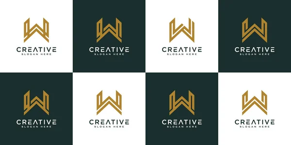 Conjunto Iniciais Letra Design Vetor Logotipo Abstrato — Vetor de Stock