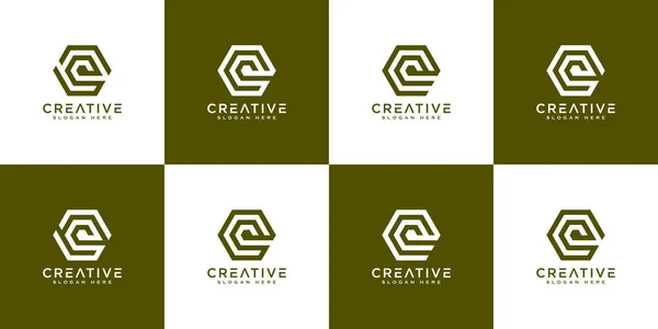 Set Initiële Letter Logo Design Vector — Stockvector