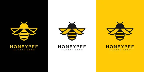 Miód Pszczoła Zwierzęta Logo Wektor Projekt — Wektor stockowy