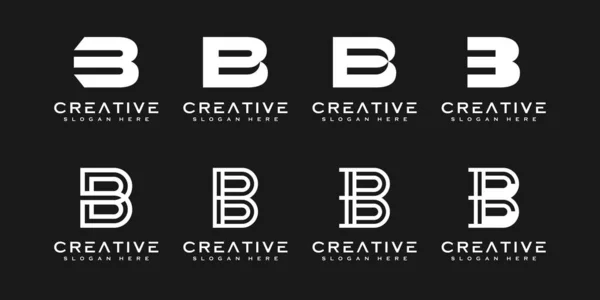 最初の文字Bのセットアブストラクトベクトルロゴデザインテンプレート 創造的なタイポグラフィのコンセプトアイコン — ストックベクタ