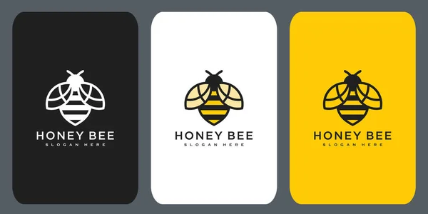 Miód Pszczoła Zwierzęta Logo Wektor Projekt — Wektor stockowy