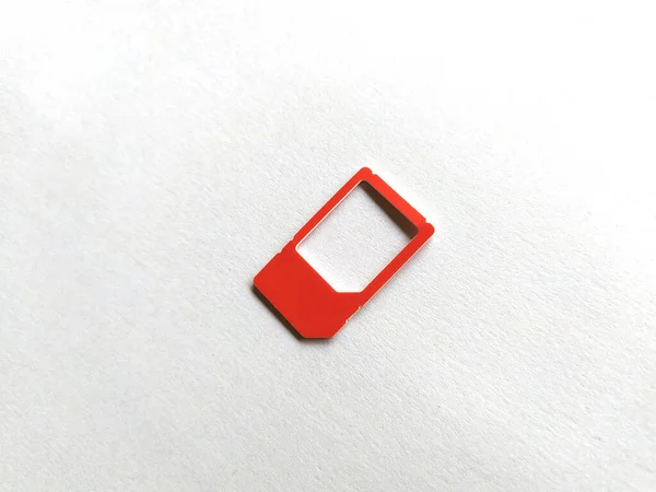 Red Color Sim Slot Isolate White Background — Stock Photo, Image