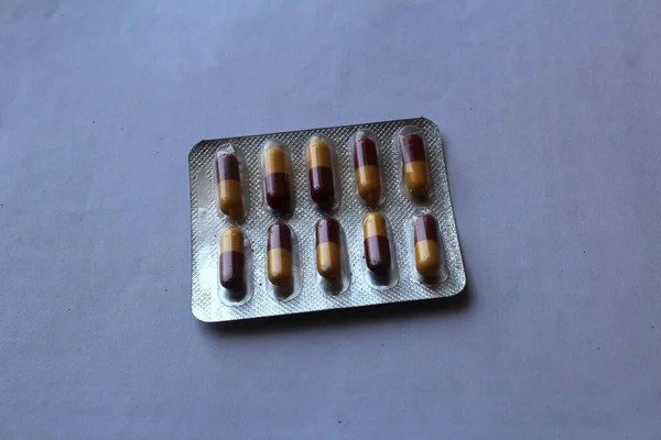 Prescrição Medicamentos Para Tratamento Medicamentoso Medicamento Farmacêutico Cura Recipiente Para — Fotografia de Stock