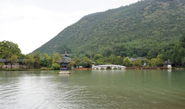 Paisaje Del Parque Negro Piscina Del Dragón Ciudad Jiang Yunnan — Foto de Stock