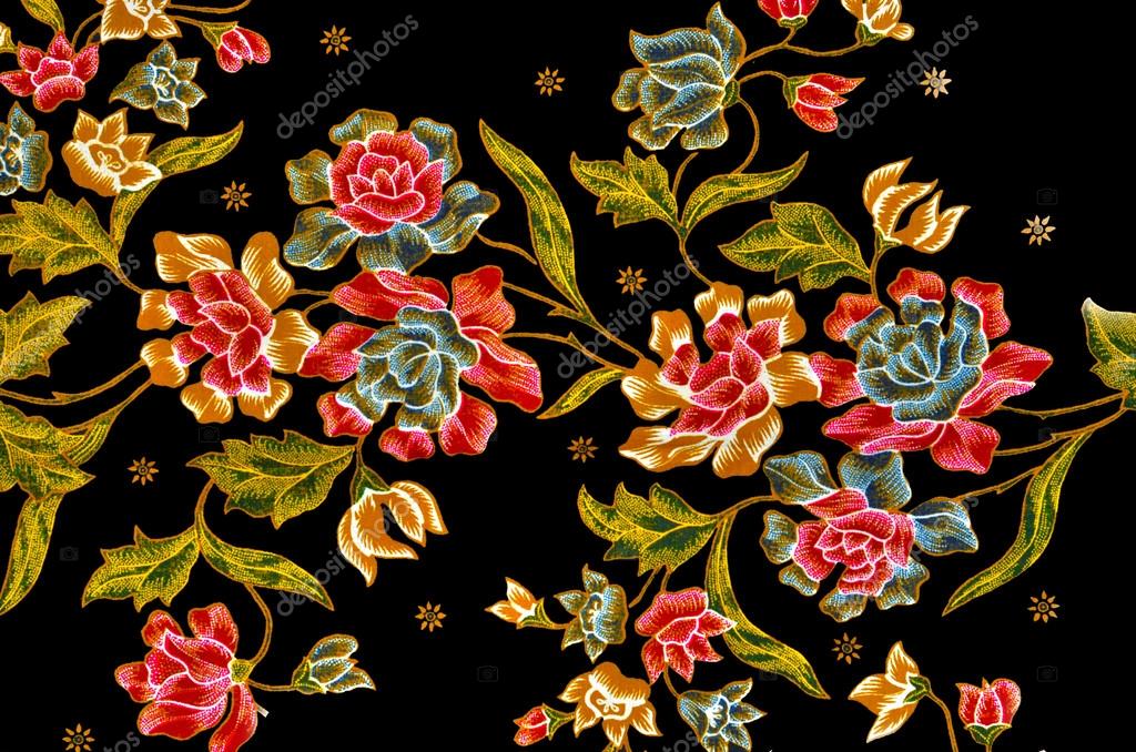 The beautiful of art Malaysian and Indonesian Batik Pattern Stock 