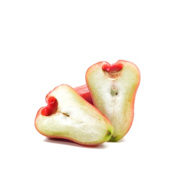 Beyaz arka plan üzerinde gül elma (Syzygium aqueum)