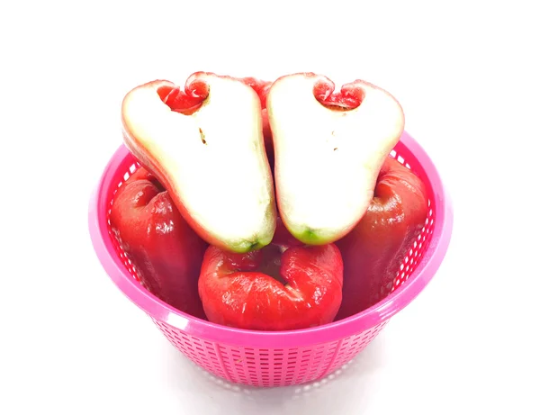흰색 배경 위에 로즈 사과 (후 aqueum) — 스톡 사진