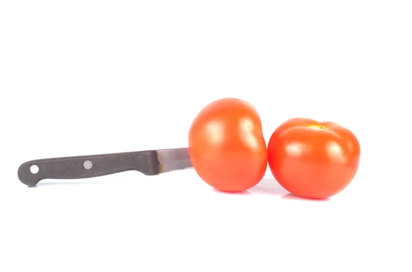 Tomates frescos isolados a branco — Fotografia de Stock