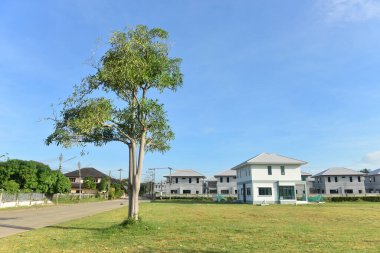 Mavi gökyüzü beyaz bulut mavi arkaplan