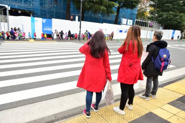 Tokyo, Japonya 21 Kasım 2018 Tokyo 'daki tanımlanamayan Japon binaları ve binaları.
