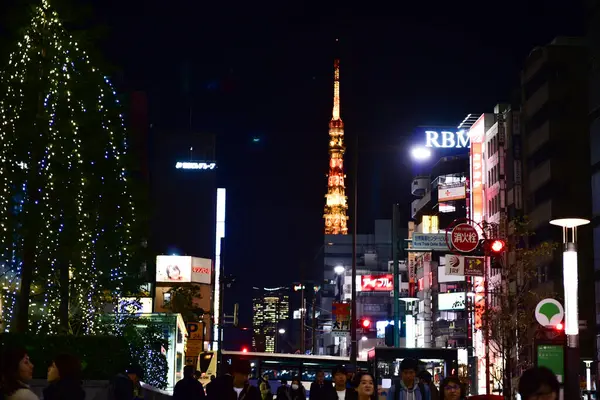 Tokio Japan November 2018 Ongeïdentificeerde Wazige Nacht Reizen Van Japanners — Stockfoto