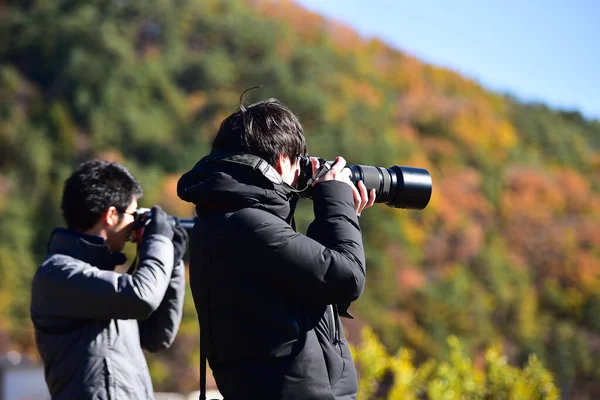 Yamanashi Japan November 2018 Niet Geïdentificeerd Prachtig Landschap Berg Fuji — Stockfoto