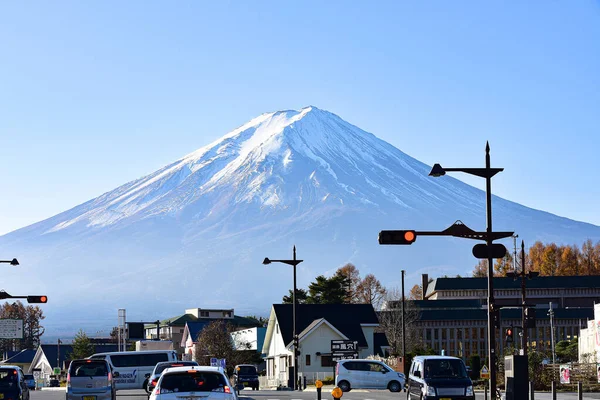 Yamanashi Japan November 2018 View Mount Fuji Traffic Road — Stock Photo, Image