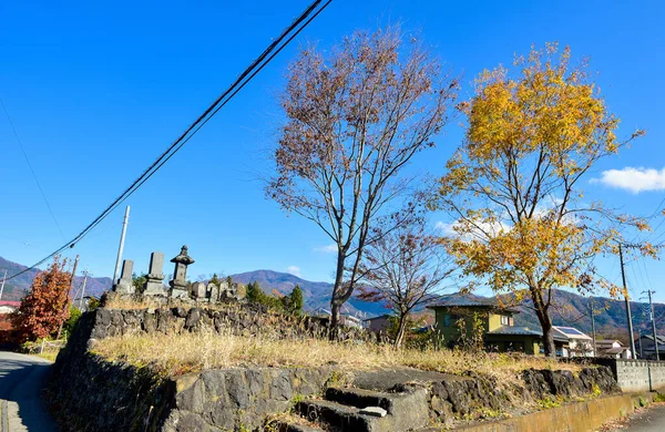 Yamanashi Japán November 2018 Reggel Hideg Időjárás Egy Vidéki Faluban — Stock Fotó