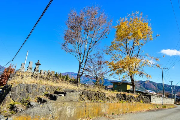 山梨日本2018年11月23日日本の農村部の寒い気候の朝 — ストック写真