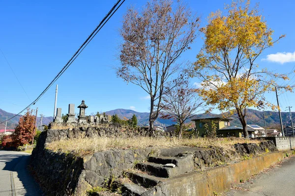 Yamanashi Japán November 2018 Reggel Hideg Időjárás Egy Vidéki Faluban — Stock Fotó