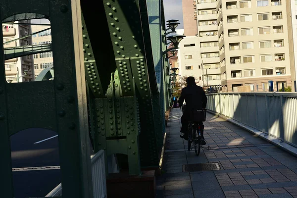 日本2018年11月25日東京の隅田川に太陽が輝いています 東京の街に輝き — ストック写真