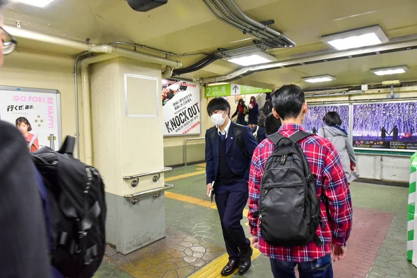 Tokyo Japan November 2018 Unidentified People Train Stations Tokyo Blur — Stock Photo, Image
