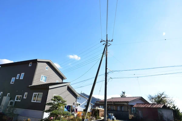Yamanashi Japan 2018 일본의 마을의 날씨에 — 스톡 사진