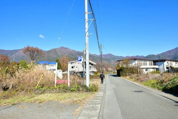 Yamanashi Japón Noviembre 2018 Por Mañana Clima Frío Pueblo Rural —  Fotos de Stock