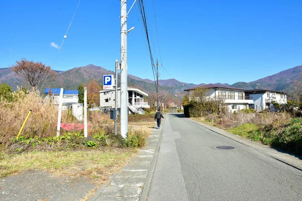 Yamanashi Japan November 2018 Morgen Bei Kaltem Wetter Einem Ländlichen — Stockfoto