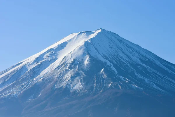 Primeiro Nascer Sol Monte Fuji Azul Coberto Com Neve Branca — Fotografia de Stock