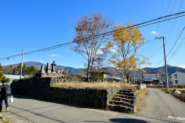 Yamanashi Japón Noviembre 2018 Por Mañana Clima Frío Pueblo Rural —  Fotos de Stock