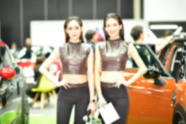 Bangkok Таїланд Серпня 2019 Року Blur Unidentified Pretty Представляє Автомобіль — стокове фото