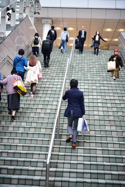 Yamanashi Japon Novembre 2018 Des Personnes Non Identifiées Attendent Gare — Photo