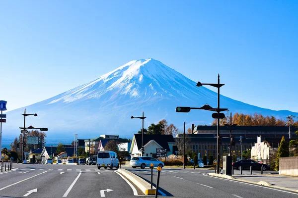 Yamanashi Japan November 2018 View Mount Fuji Traffic Road — Stock Photo, Image