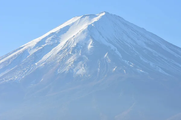 Primeiro Nascer Sol Monte Fuji Azul Coberto Com Neve Branca — Fotografia de Stock