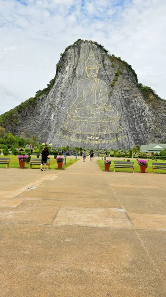 Pattaya Thaiföld Augusztus 2019 Buddha Faragott Hegyen — Stock Fotó