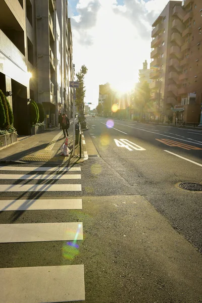 Tokyo, Japonya 25 Kasım 2018 Tokyo sokaklarında güneş parlıyor